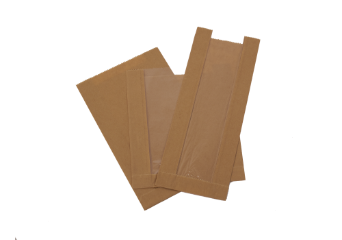 paper kraft bags with transparent window | poche en kraft avec ouverture transparente