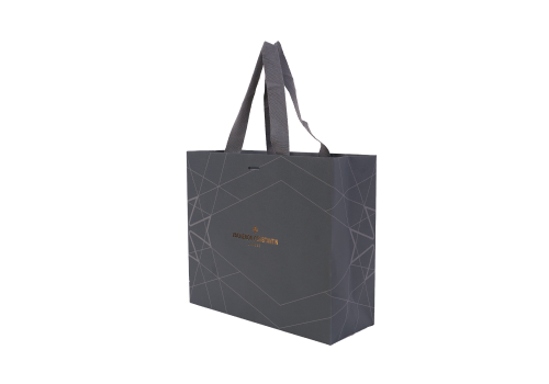 luxury bag with golden print and PP webbing handles | sac luxe avec impression doree et anses PP