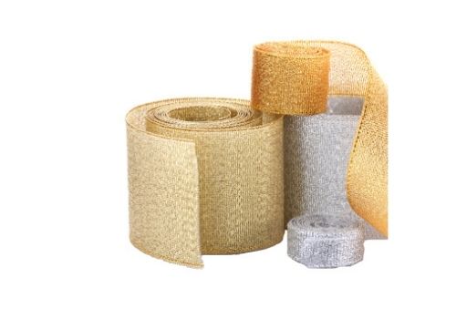 metallic glitter gold silver ribbons luxury accessories | accessoires luxe rubans metallique or argent brillant