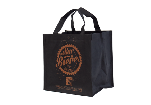non woven black bag mon sac a biere | sac tisse noir mon sac a biere