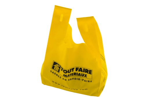 printed non woven yellow bag | sac non tisse jaune imprime