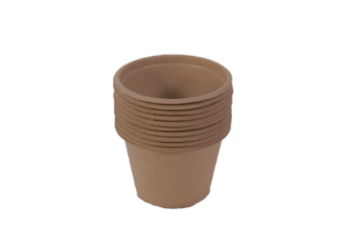 compostable round soup box stack bagasse | pile de boite a soupe ronde en bagasse compostable | Packaging alimentaire éco-responsable compostable