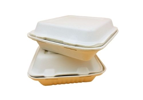Vaisselle écologique en bagasse blanc
